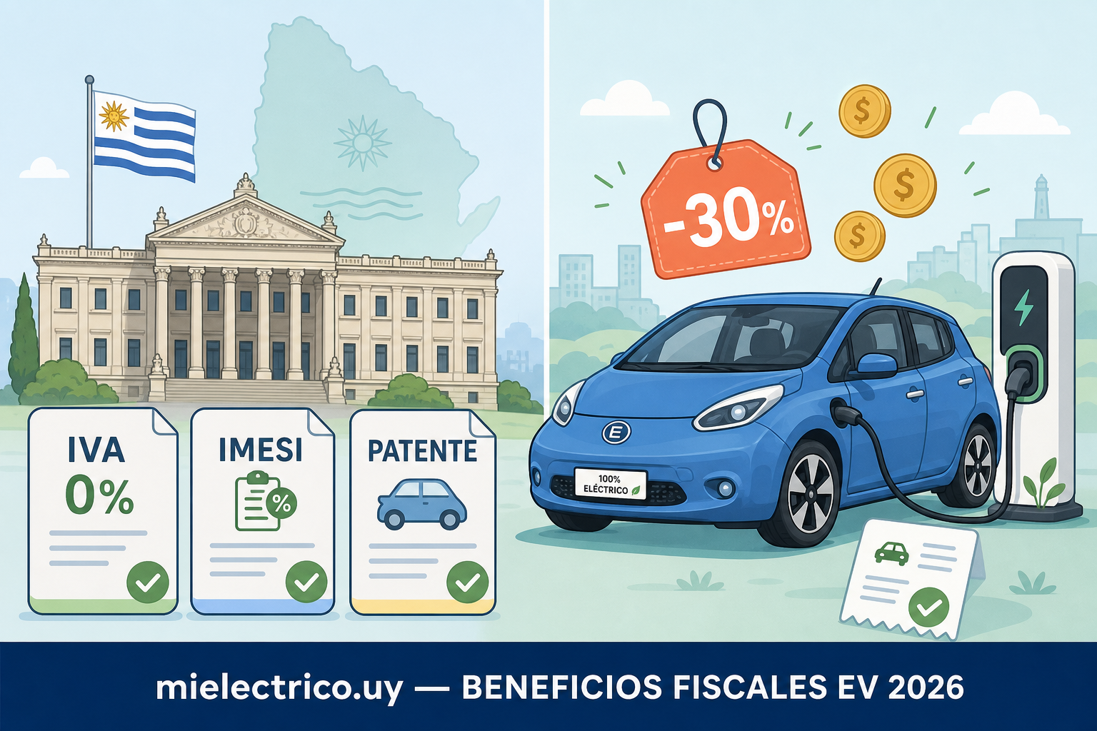 Beneficios fiscales de los autos eléctricos en Uruguay 2026: qué sigue vigente y qué se termina