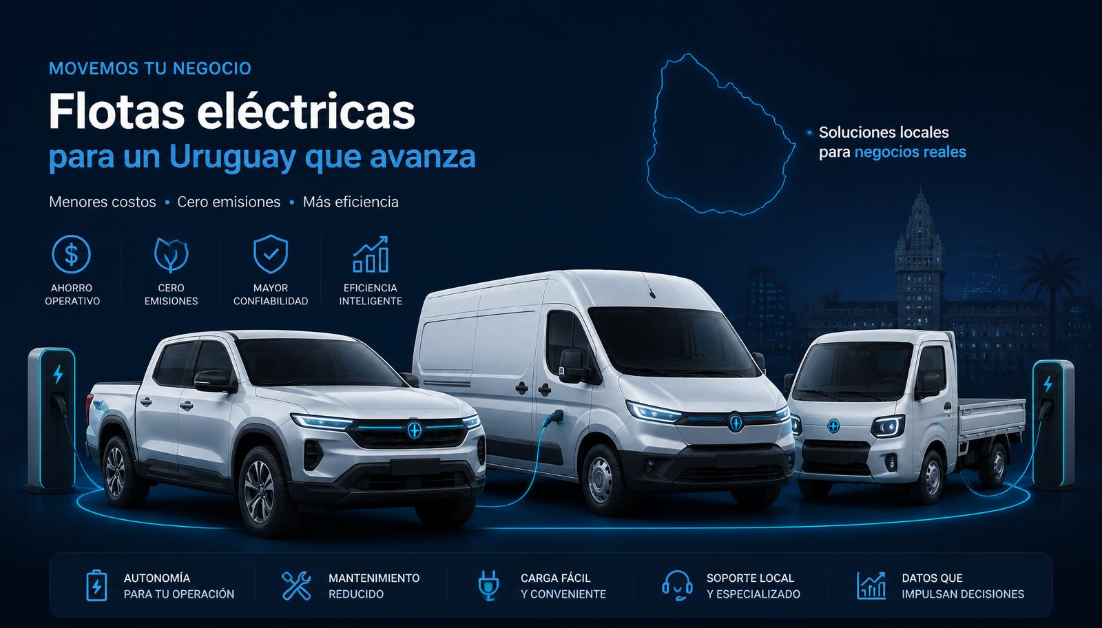 Camionetas y utilitarios eléctricos en Uruguay 2026: modelos y precios